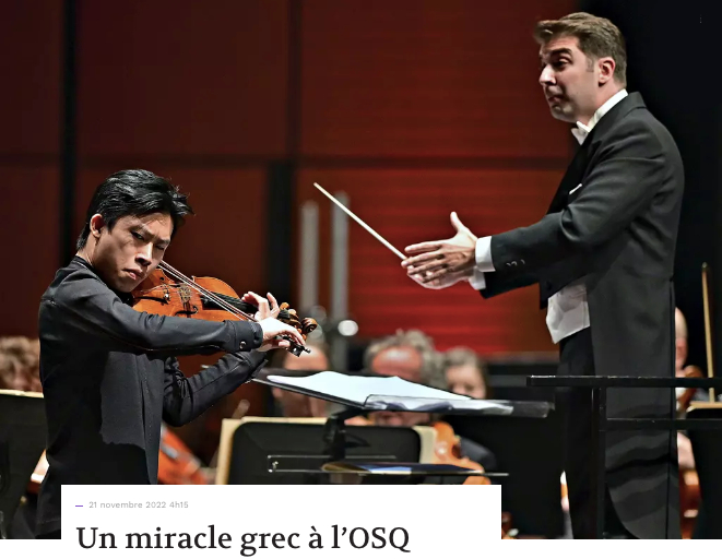 Featured image for ““A Greek miracle at the Orchestre Symphonique de Québec” : Exceptional press reaction after Grammenos’ debut with the OSQ”